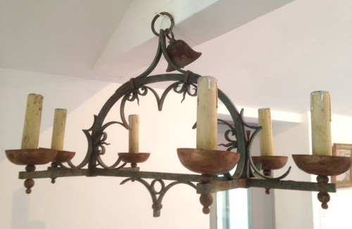 OLD FRENCH IRON CHANDELIER